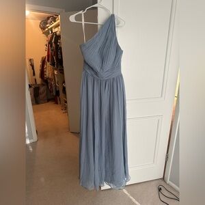Size 12 One Shoulder Dusty Blue Formal Dress from Azazie